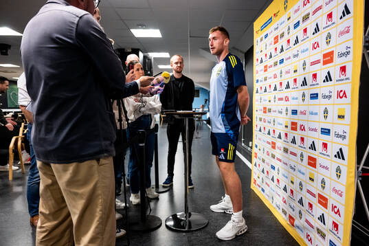 Dejan Kulusevski of the Swedish national football team at a