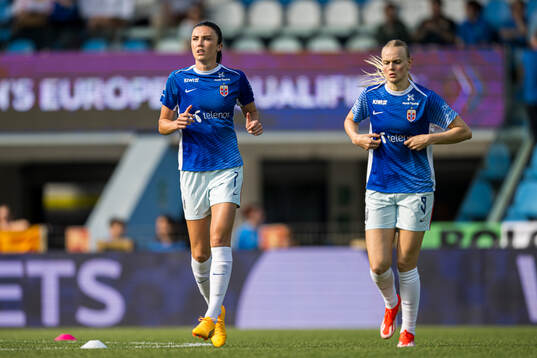 Ingrid Syrstad Engen of Norway warms up