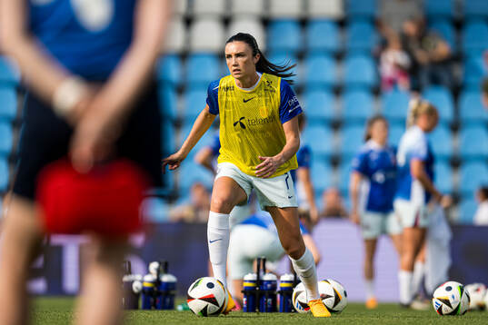 Ingrid Syrstad Engen of Norway warms up