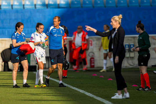Guro Reiten of Norway with an injury