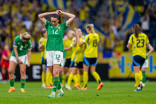 Anna Patten of Republic of Ireland looks dejected