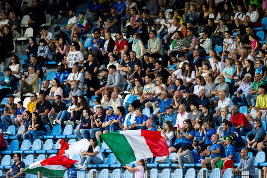 Spectators in the stands