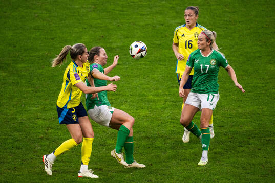 Linda Sembrant and Filippa Angeldal of Sweden compete for