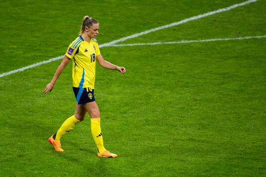 Fridolina Rolfö of Sweden looks dejected