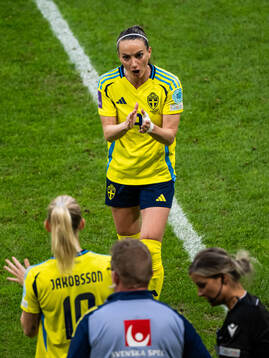 Kosovare Asllani of Sweden is substituted off