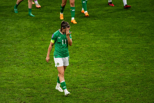 Katie McCabe of Republic of Ireland looks dejected