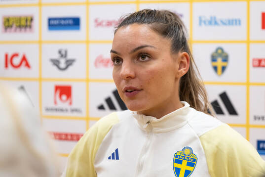 Johanna Rytting Kaneryd of Sweden in mixed zone