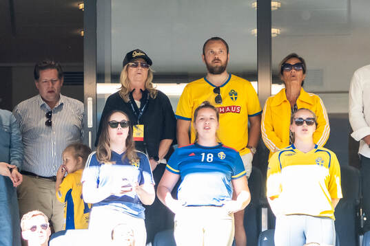 Team manager Marika Domanski Lyfors of Sweden in the stands