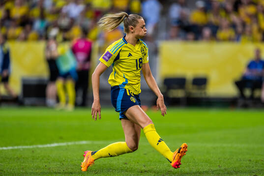 Fridolina Rolfö of Sweden looks dejected