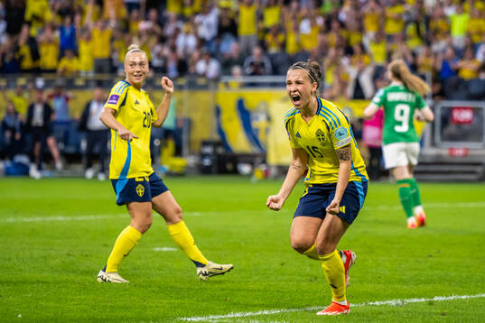 Julia Zigotti Olme of Sweden celebrates