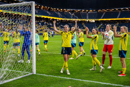 Linda Sembrant of Sweden celebrates