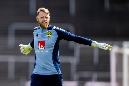 Goalkeeper Viktor Johansson of the Swedish men's national