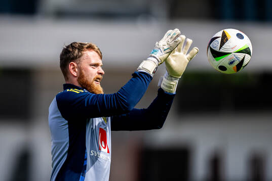 Goalkeeper Viktor Johansson of the Swedish men's national