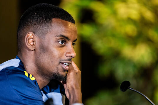 Alexander Isak of the Swedish national football team at a