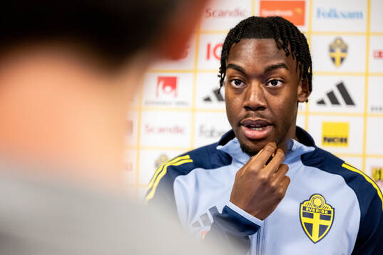 Anthony Elanga of the Swedish national football team at a