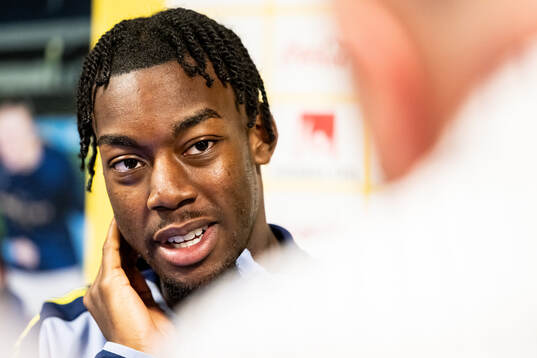Anthony Elanga of the Swedish national football team at a