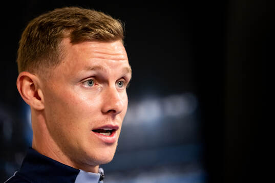 Emil Krafth of the Swedish national football team at a