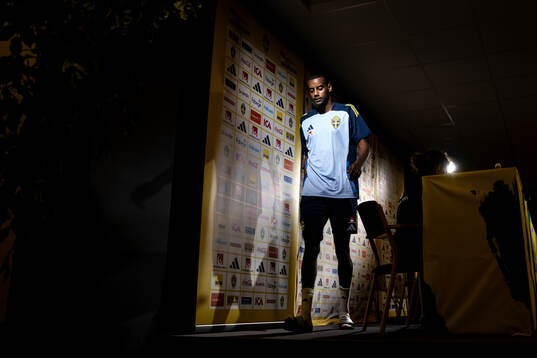 Alexander Isak of the Swedish national football team at a