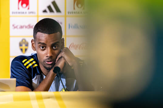 Alexander Isak of the Swedish national football team at a