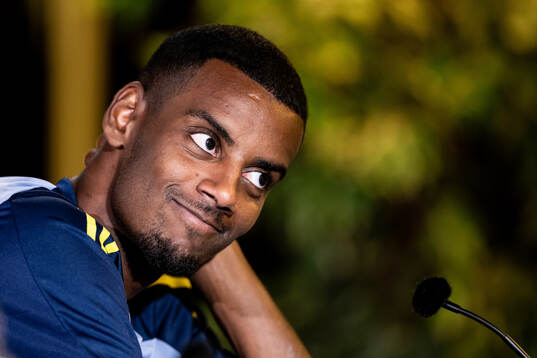 Alexander Isak of the Swedish national football team at a