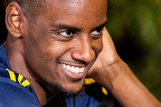 Alexander Isak of the Swedish national football team at a