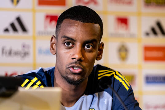 Alexander Isak of the Swedish national football team at a