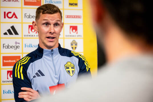 Emil Krafth of the Swedish national football team at a