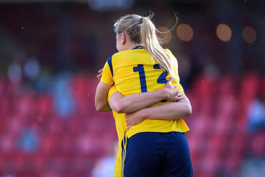 Alice Bergström of Sweden celebrates