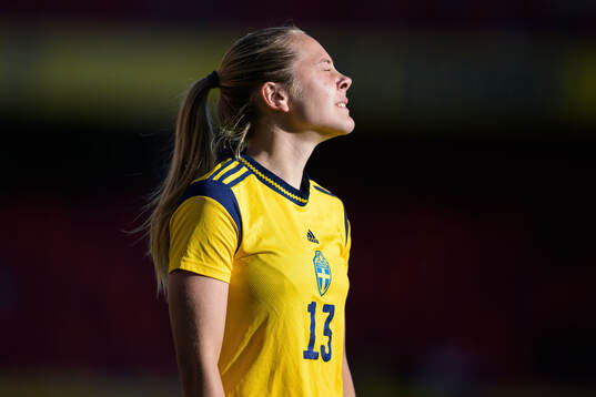 Alice Bergström of Sweden looks dejected