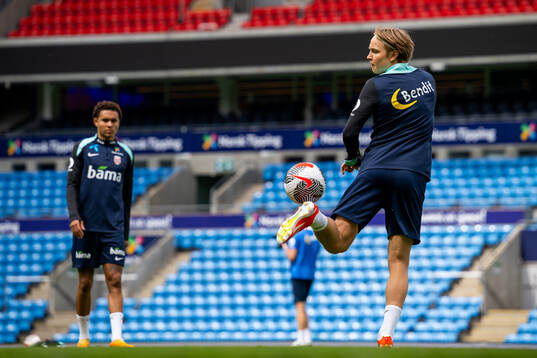 Andreas Schjelderup of the Norwegian national football team