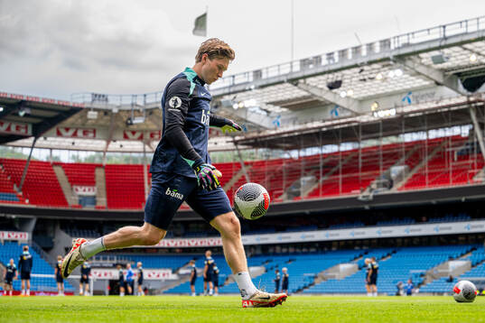 Goalkeeper Mathias Dyngeland of the Norwegian national
