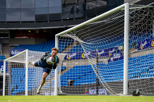 Goalkeeper Mathias Dyngeland of the Norwegian national