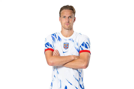 Erik Botheim of the Norwegian national football team poses