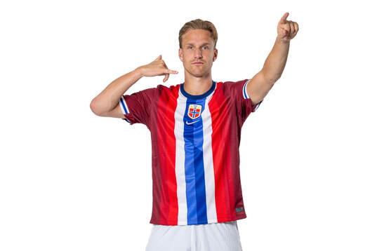 Erik Botheim of the Norwegian national football team poses