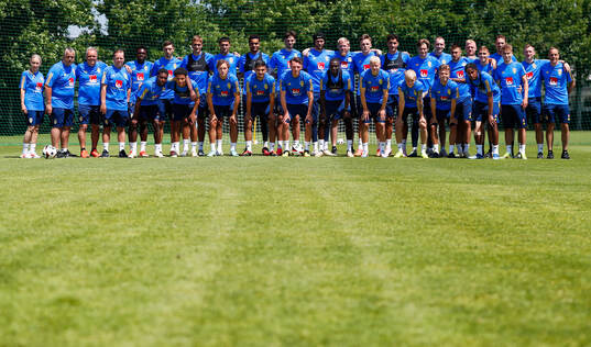Players and staff of the Swedish under-21 national football