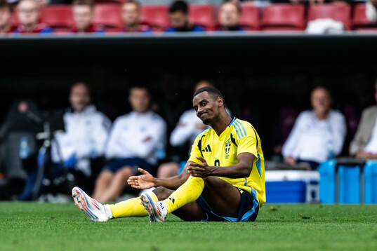 Alexander Isak of Sweden looks dejected