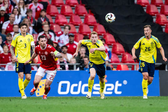 Pierre-Emile Højbjerg of Denmark and Dejan Kulusevski of