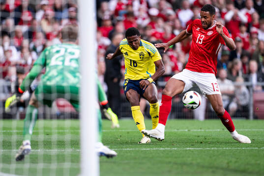 Niclas Eliasson of Sweden and Mathias Jørgensen of Denmark