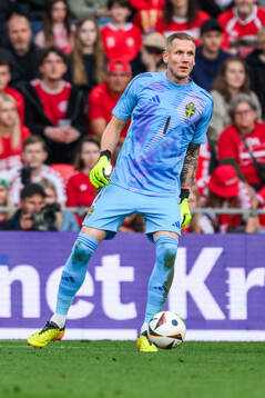 Goalkeeper Robin Olsen of Sweden