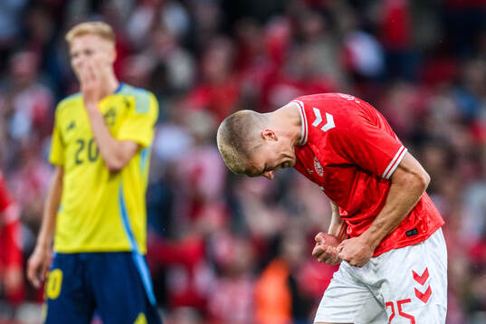 Rasmus Kristensen of Denmark celebrates