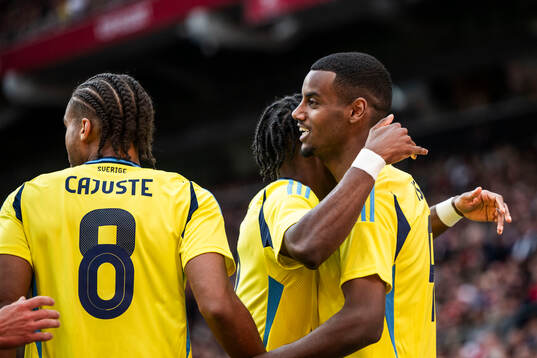 Alexander Isak of Sweden celebrates