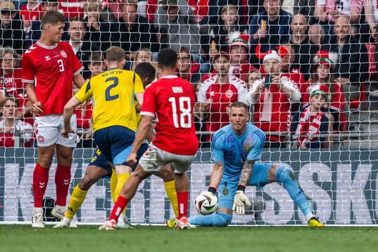 goalkeeper Robin Olsen of Sweden