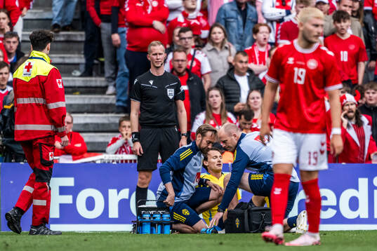 Hjalmar Ekdal of Sweden is injured