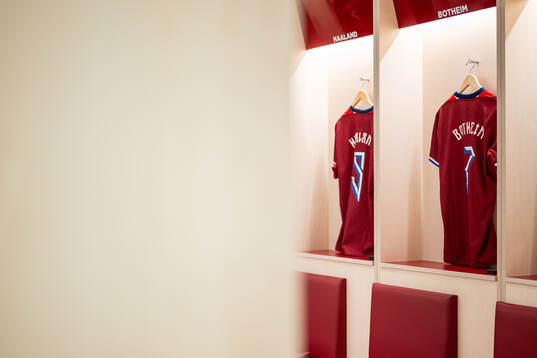 The kits of Erling Braut Haaland and Erik Botheim of Norway