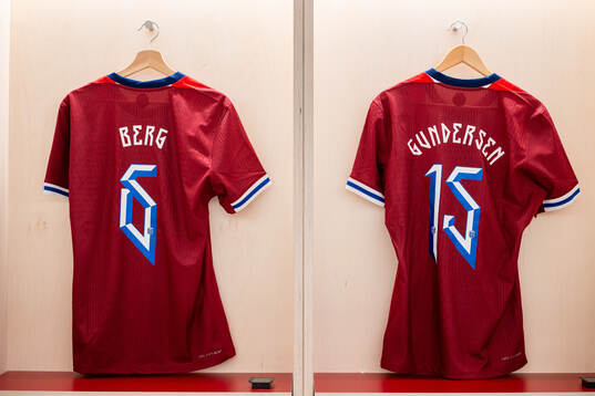 The kits of Patrick Berg and Jostein Gundersen of Norway in