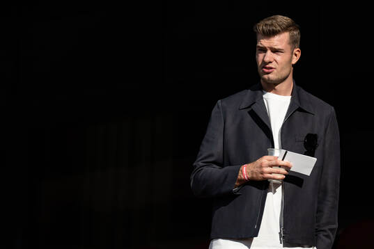 Alexander Sørloth of Norway in the stands