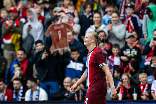 Erling Braut Haaland of Norway celebrates