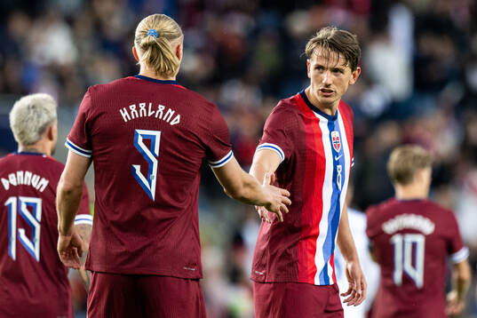 Erling Braut Haaland and Sander Berge of Norway