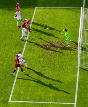 Erling Braut Haaland of Norway scores the 1-0 goal