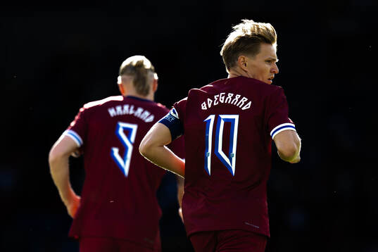 Erling Braut Haaland and Martin Ødegaard of Norway
